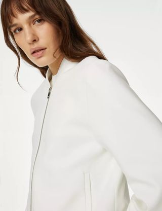 M&S Collection + Relaxed Bomber Jacket in Ivory