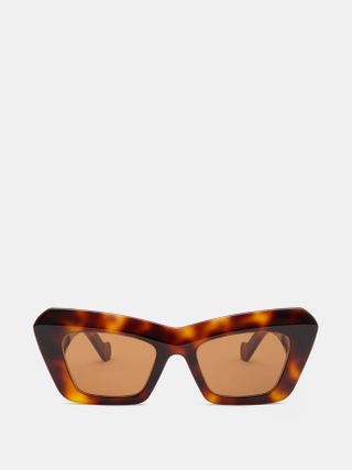 Loewe Eyewear + Anagram Cat-Eye Tortoiseshell-Acetate Sunglasses