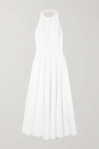 Alaïa + Cotton-Poplin Halterneck Maxi Dress