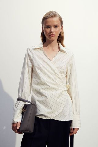 H&M + Poplin Wrap Shirt