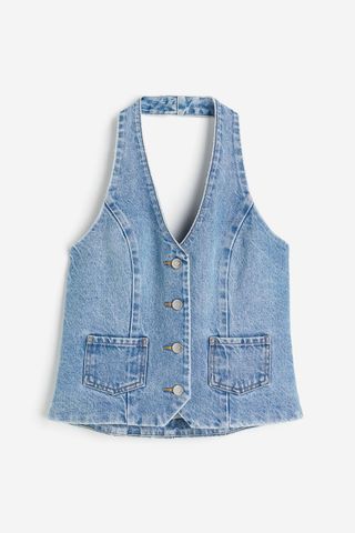 H&M + Halterneck Denim Top