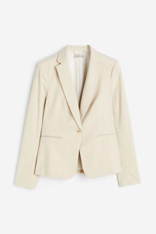 H&M + Fitted Jacket in Light Beige