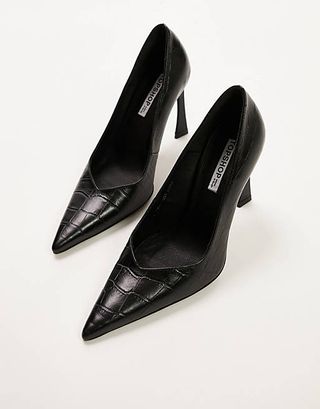 Topshop + Carla Premium Leather Heeled Court Shoe