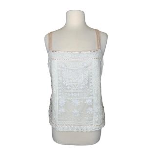 Vintage + Odille White Lace Floral Sleeveless Camisole