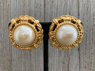 Paolo Gucci + 1980's Vintage Round Gold Earrings