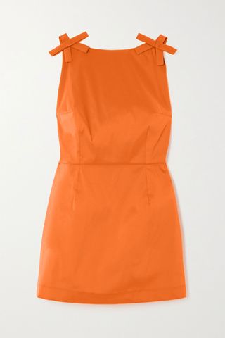 Bernadette + Kim Open-Back Bow-Detailed Taffeta Mini Dress