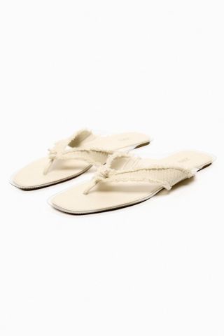 Zara + Fringed Flat Sandals