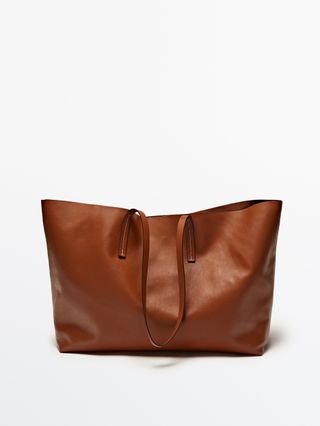 Massimo Dutti + Nappa Leather Tote Bag