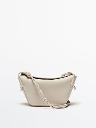Massimo Dutti + Leather Crossbody Bag With Woven Strap