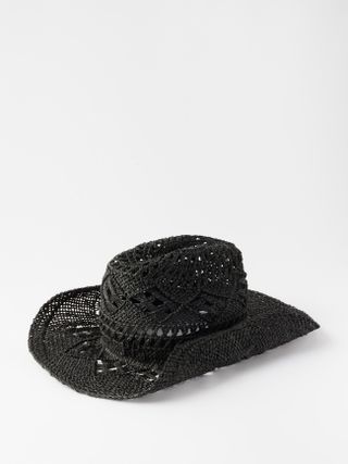 Ruslan Baginskiy + Monogram-Embroidered Straw Cowboy Hat