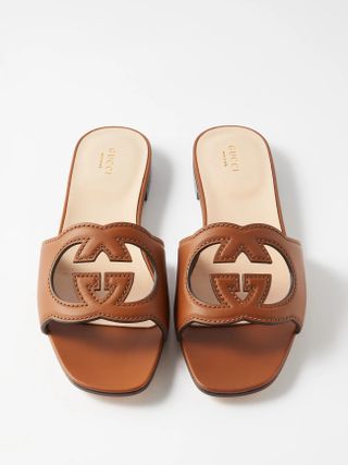 Gucci + Women's Interlocking G Cut-Out Slide Sandal