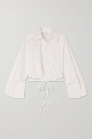 A.L.C. + Collin Wrap-Effect Washed Cotton-Poplin- Shirt