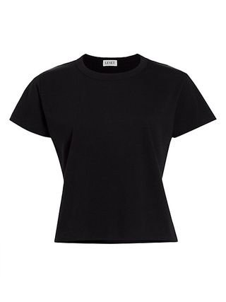 Leset + Margo Cotton Cropped T-Shirt in Black
