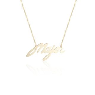 Lorraine West Jewelry x This Is Major + Major Nameplate in Solid 14k Yellow Gold