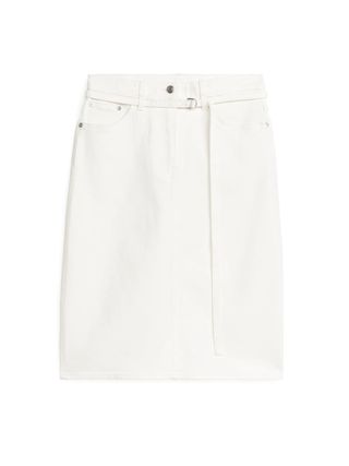 ARKET + Midi Denim Skirt in White