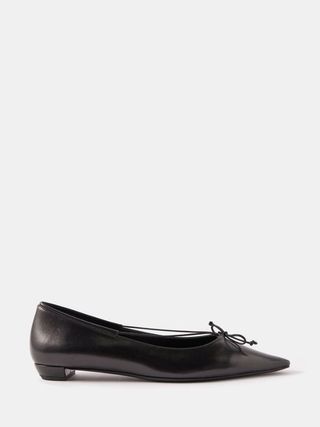The Row + Claudette Bow Leather Ballet Flats