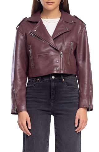 BlankNYC + Faux Leather Crop Moto Jacket