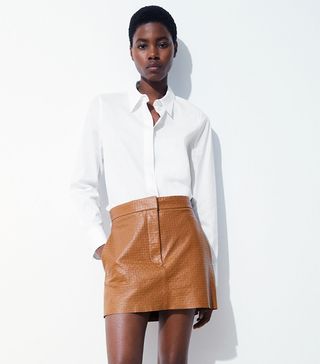 COS + The Embossed-Leather Mini Skirt