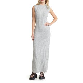 Topshop + Sleeveless Rib Sweater Dress