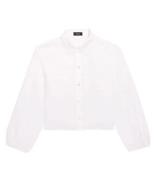 Theory + Linen Cropped Shirt