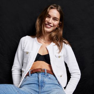 J.Crew + Odette Sweater Lady Jacket in Cotton-Blend Bouclé