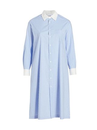 Baacal, Plus Size + Pin-Stripe Cotton Shirtdress