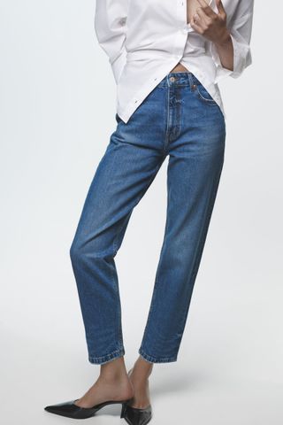 Zara + High-Waisted Z1975 Mom Fit Jeans