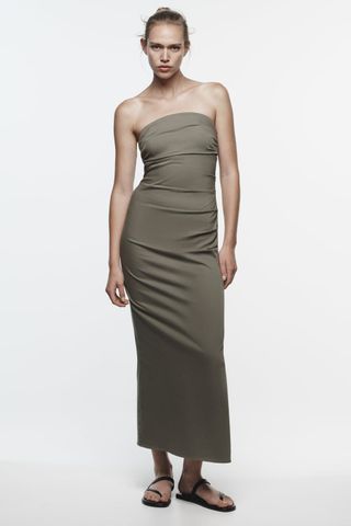 Zara + Draped Midi Dress