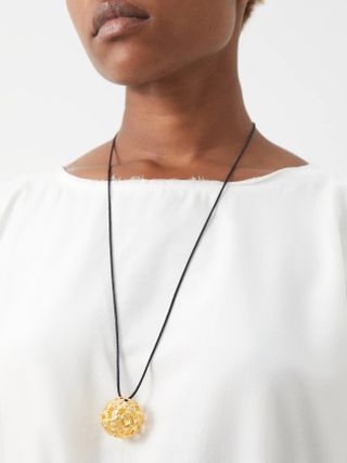 Alia Bin Omair + Equilibrium Gold-Plated Pendant Cord Necklace
