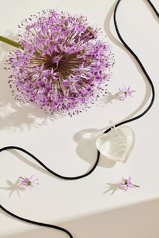 Ninfa + Biggie Glass Heart Cord Necklace