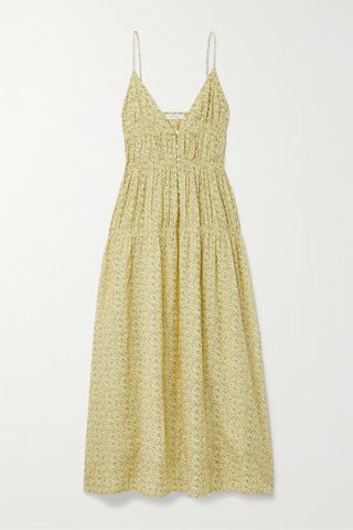 DÔEN + + Net Sustain Irina Gathered Floral-Print Organic Cotton Midi Dress