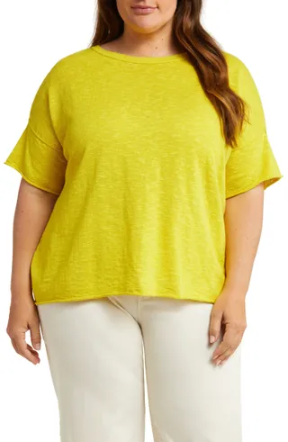 Eileen Fisher + Organic Linen & Organic Cotton T-Shirt