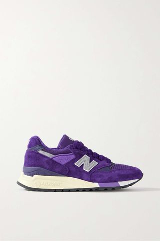 New Balance + Made in USA 998 Core Rubber-Trimmed Leather, Mesh and Suede Sneakers
