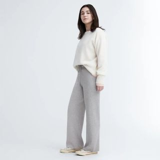 Uniqlo + Washable Knit Ribbed Trousers