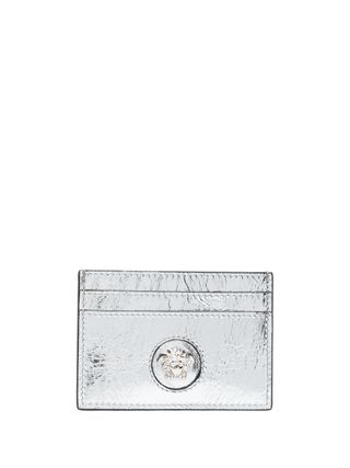 Versace + Silver La Medusa Leather Cardholder