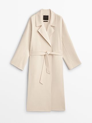 Massimo Dutti + Wool lend Robe Coat With Belt