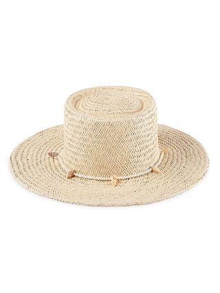 Lack of Color + Seashells Straw Boater Hat