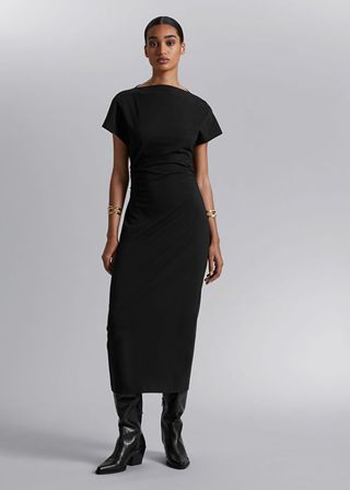 
Other Stories + Ruched Shoulder Detail Midi Dress