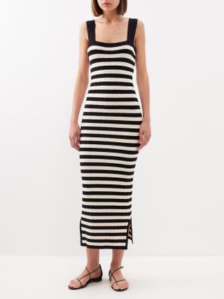 Posse + Camille Knitted-Cotton Midi Dress