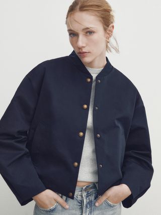 Massimo Dutti + Bomber Jacket with Snap Buttons