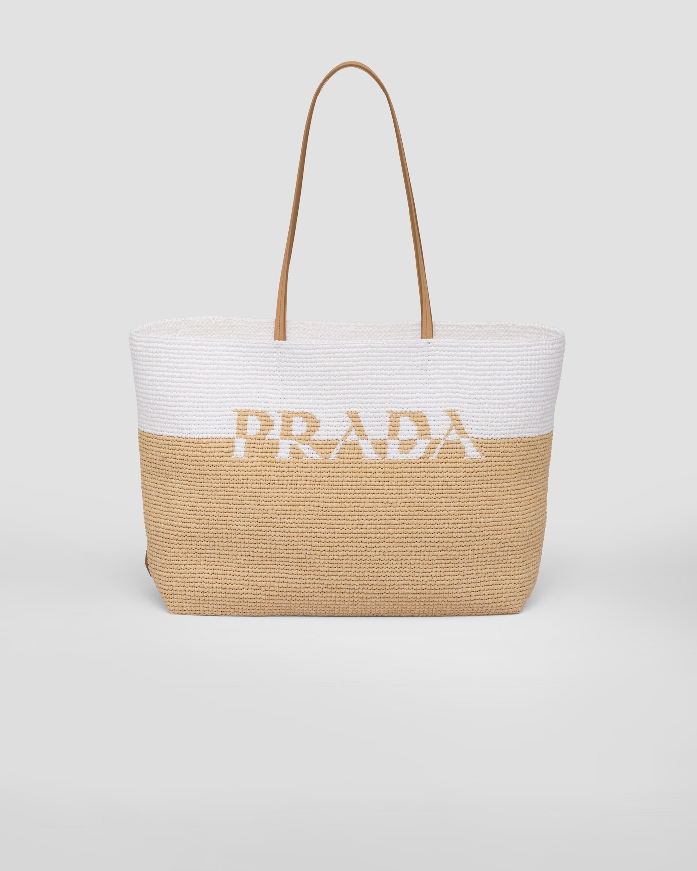 Prada + Raffia and Leather Tote Bag