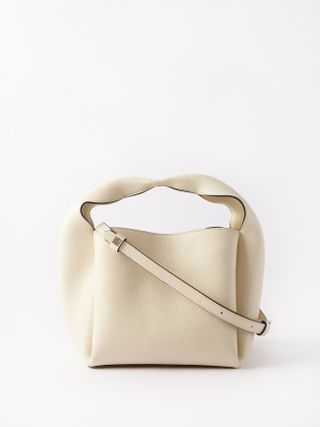 Toteme + Fold-Handle Leather Bucket Bag