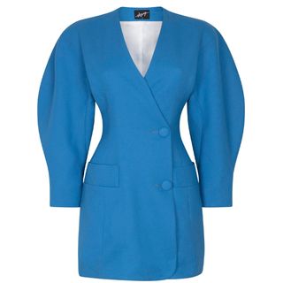Elzinga + O-Sleeve Wool-Crepe Mini Blazer Dress