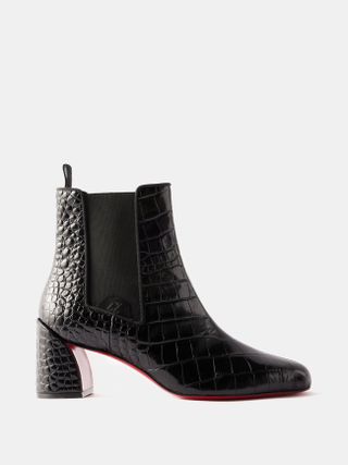 Christian Louboutin + Turelastic 55 Croc-Effect Leather Boots