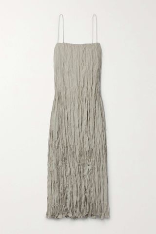 Toteme + Crinkled-Silk Maxi Dress