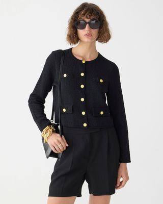 J.Crew + Cropped Lady Jacket in Textured Bouclé