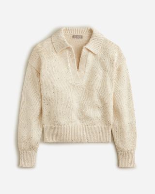 J.Crew + Sequin Sweater-Polo