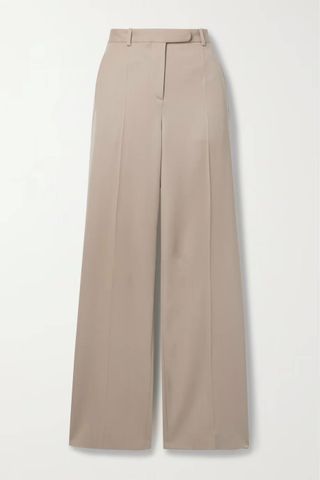 The Row + Banew Wool-Twill Straight-Leg Pants in Taupe