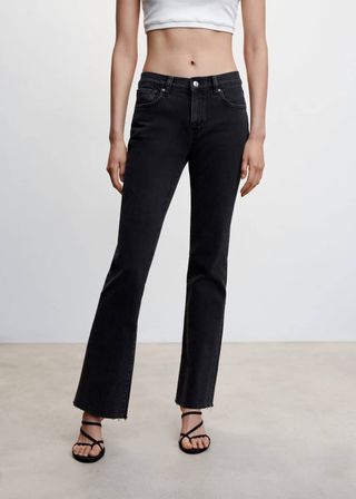 Mango + Low-Rise Flared Jeans