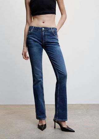 Mango + Low-Rise Flared Jeans